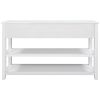 TREXM Retro Design Console Table with Two Open Shelves, Pine Solid Wood Frame and Legs for Living Room (Antique White)