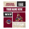 [Personalization Only] OFFICIAL NHL Colorblock Personalized Silk Touch Throw Blanket - Arizona Coyotes