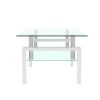 White Coffee Table, Clear Coffee Table, Modern Side Center Tables for Living Room, Living Room Furniture