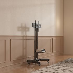 FANCO Universal Swivel TV Stand for 32â€“80 inch TVs, Height Adjustable Table Top TV Stand Mount with Tilt, Max VESA 600x400mm (Black) (Color: as Pic)